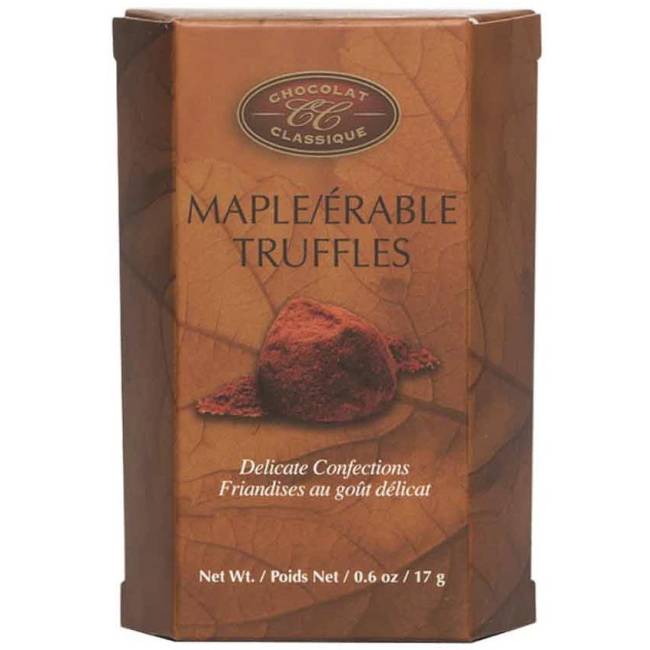 Chocolat Classique maple cocoa truffles (2 pc) - Trapezoid box